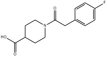 1-[(4-fluorophenyl)acetyl]piperidine-4-carboxylic acid 구조식 이미지