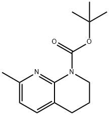 7-METHYL-3,4-DIHYDRO-2H-[1,8]NAPHTHYRIDINE-1-CARBOXYLIC ACID TERT-BUTYL ESTER 구조식 이미지