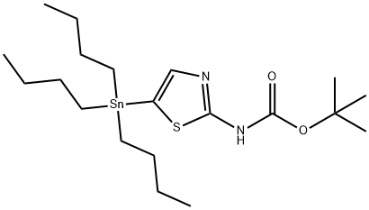 2-Amino-5-(tributylstannyl)-1,3-thiazole, N-BOC protected Structure