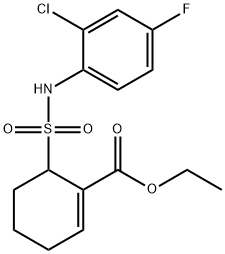 1-Cyclohexene-1-carboxylic acid, 6-[[(2-chloro-4-fluorophenyl)aMino]sulfonyl]-, ethyl ester Structure