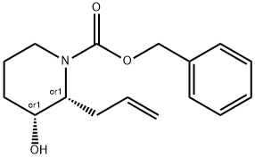(2R,3R)-rel-3-히드록시-2-(2-프로페닐)-1-피페리딘카르복실산페닐메틸에스테르 구조식 이미지