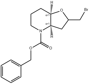 (3aS*,7aS*)-Benzyl 2-(bromomethyl)hexahydrofuro[3,2-β]pyridine -4(2H)-carboxylate Structure