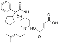 (AR)-A-CYCLOPENTYL-A-HYDROXY-N-[1-(4-METHYL-3-PENTENYL)-4-PIPERIDINYL]BENZENEACETAMIDE FUMARATE Structure