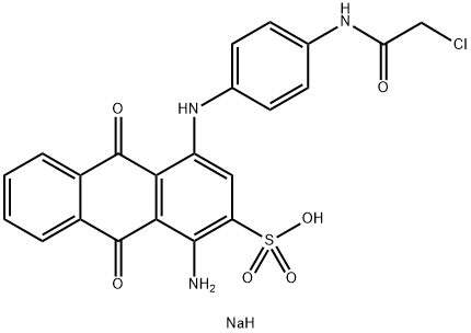 sodium 1-amino-4-[4-(2-chloroacetamido)anilino]-9,10-dihydro-9,10-dioxoanthracene-2-sulphate 구조식 이미지