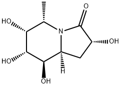 3(2H)-Indolizinone, hexahydro-2,6,7,8-tetrahydroxy-5-methyl-, (2R,5S,6R,7R,8R,8aS)- (9CI) 구조식 이미지