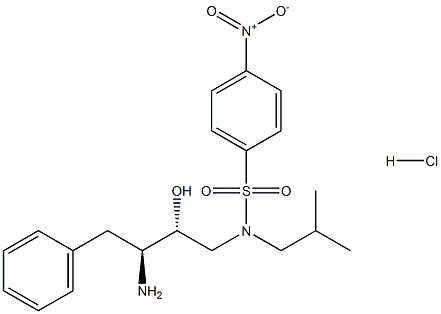 N-((2R,3S)-3-AMINO-2-HYDROXY-4-PHENYLBUTYL)-N-ISOBUTYL-4-NITROBENZENE-1-SULFONAMIDE HYDROCHLORIDE Structure