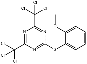 2-[(2-Methoxyphenyl)thio]-4,6-bis(trichloromethyl)-1,3,5-triazine Structure