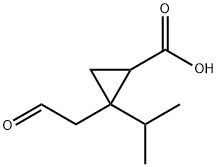 Cyclopropanecarboxylic acid, 2-(1-methylethyl)-2-(2-oxoethyl)- (9CI) Structure