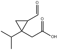 Cyclopropaneacetic acid, 2-formyl-1-(1-methylethyl)- (9CI) Structure