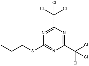 2-(Propylthio)-4,6-bis(trichloromethyl)-1,3,5-triazine Structure