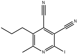 3,4-Pyridinedicarbonitrile,  2-iodo-6-methyl-5-propyl- Structure