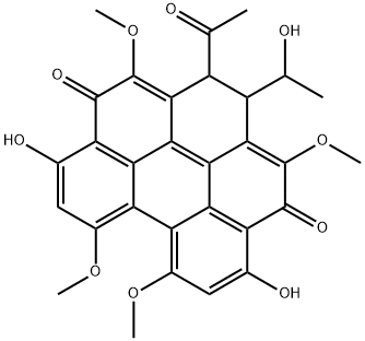 1-Acetyl-1,2-dihydro-5,10-dihydroxy-2-(1-hydroxyethyl)-3,7,8,12-tetramethoxybenzo[ghi]perylene-4,11-dione 구조식 이미지