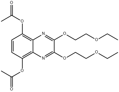 2,3-비스(2-에톡시에톡시)-5,8-퀴녹살린디일디아세테이트 구조식 이미지