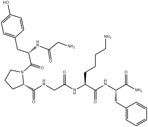 H-GLY-TYR-PRO-GLY-LYS-PHE-NH2 Structure