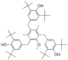 4,4',4''-[(2-methoxy-4,6-dimethylbenzene-1,3,5-triyl)tris(methylene)]tris[2,6-di-tert-butylphenol]  구조식 이미지