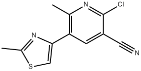 2-CHLORO-6-METHYL-5-(2-METHYL-1,3-THIAZOL-4-YL)NICOTINONITRILE Structure