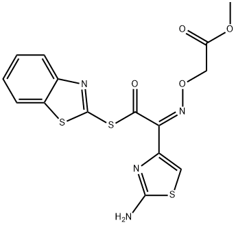 (S)-2-Benzothiazolyl (Z)-2-(2-aminothiazole-4-yl)-2-methoxycarbonylmethoxyiminothioacetate Structure