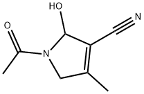 1H-Pyrrole-3-carbonitrile, 1-acetyl-2,5-dihydro-2-hydroxy-4-methyl- (9CI) 구조식 이미지