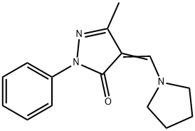 3-Methyl-1-phenyl-4-(1-pyrrolidinylmethylene)-2-pyrazolin-5-one 구조식 이미지