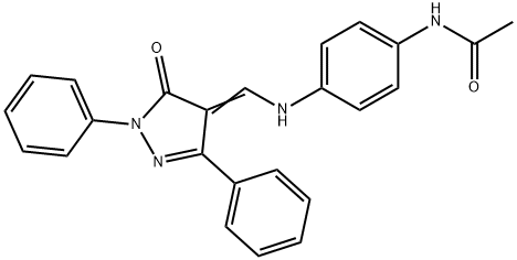 4'-[[(1,3-Diphenyl-5-oxo-2-pyrazolin-4-ylidene)methyl]amino]acetanilide 구조식 이미지
