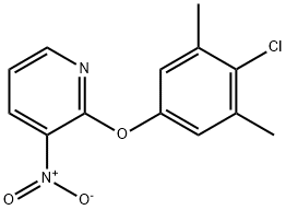 2-(4-클로로-3,5-디메틸페녹시)-3-니트로피리딘 구조식 이미지