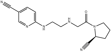 6-[[2-[[2-(2S)-2-Cyano-1-pyrrolidinyl]-2-oxoethyl]amino]ethyl]amino-3-pyridinecarbononitriledihydrochloride 구조식 이미지
