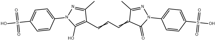 p-[4,5-dihydro-4-[3-[5-hydroxy-3-methyl-1-(4-sulphophenyl)-1H-pyrazol-4-yl]allylidene]-3-methyl-5-oxo-1H-pyrazol-1-yl]benzenesulphonic acid  Structure