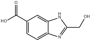 2-하이드록시메틸-1H-벤조이미다졸-5-카복실산염산염 구조식 이미지