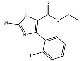 2-아미노-4-(2-플루오로페닐)-5-티아졸카복실산에틸에스테르 구조식 이미지