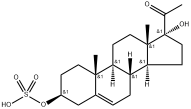 (3S,8R,9S,10R,13S,14S,17R)-17-acetyl-17-hydroxy-10,13-dimethyl-3-sulfooxy-1 구조식 이미지