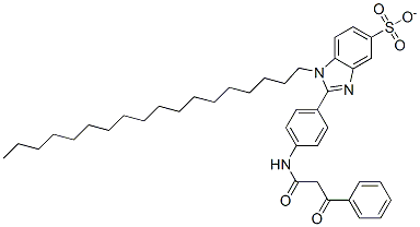 2-[4-[(1,3-dioxo-3-phenylpropyl)amino]phenyl]-1-octadecyl-1H-benzimidazole-5-sulphonate Structure