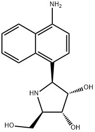 3,4-Pyrrolidinediol, 2-(4-amino-1-naphthalenyl)-5-(hydroxymethyl)-, (2S,3S,4R,5R)- 구조식 이미지