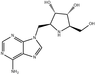 3,4-Pyrrolidinediol, 2-(6-amino-9H-purin-9-yl)methyl-5-(hydroxymethyl)-, (2S,3S,4R,5R)- 구조식 이미지