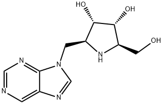 3,4-Pyrrolidinediol, 2-(hydroxymethyl)-5-(9H-purin-9-ylmethyl)-, (2R,3R,4S,5S)- 구조식 이미지