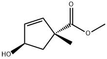 2-Cyclopentene-1-carboxylicacid,4-hydroxy-1-methyl-,methylester,(1R,4R)- 구조식 이미지