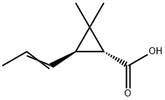 Cyclopropanecarboxylic acid, 2,2-dimethyl-3-(1-propenyl)-, (1R,3R)- (9CI) Structure