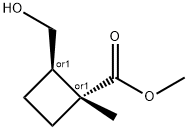 사이클로부탄카복실산,2-(하이드록시메틸)-1-메틸-,메틸에스테르, 구조식 이미지