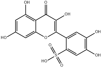 4,5-Dihydroxy-2-(3,5,7-trihydroxy-4-oxo-4H-1-benzopyran-2-yl)benzenesulfonic acid Structure