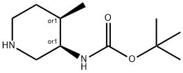 카르밤산,[(3R,4R)-4-메틸-3-피페리디닐]-,1,1-디메틸에틸에스테르,rel- 구조식 이미지