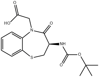 (R)-3-BOC-AMINO-5-(CARBONYLMETHYL)-2,3-DIHYDRO-1,5-BENZOTHIAZEPIN-4(5H)-ONE 구조식 이미지