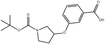 1-BOC-3-(3-카복시-페녹시)-피롤리딘 구조식 이미지
