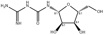 1-(diaminomethylidene)-3-[(2R,3R,4R,5R)-3,4-dihydroxy-5-(hydroxymethyl)oxolan-2-yl]urea 구조식 이미지