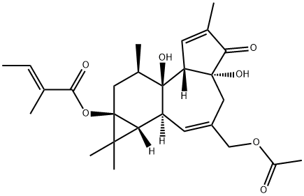 12-DEOXYPHORBOL 13-ANGELATE 20-ACETATE Structure