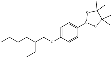 2-[4-(2-Ethyl-hexyloxy)-phenyl]-4,4,5,5-tetramethyl-[1,3,2]dioxaborolane Structure