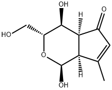 Cyclopenta[c]pyran-5(1H)-one, 3,4,4a,7a-tetrahydro-1,4-dihydroxy-3-(hydroxymethyl)-7-methyl-, (1S,3R,4S,4aS,7aS)- (9CI) Structure