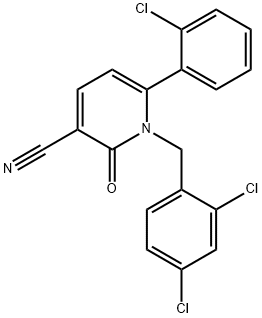 6-(2-chlorophenyl)-1-(2,4-dichlorobenzyl)-2-oxo-1,2-dihydro-3-pyridinecarbonitrile Structure