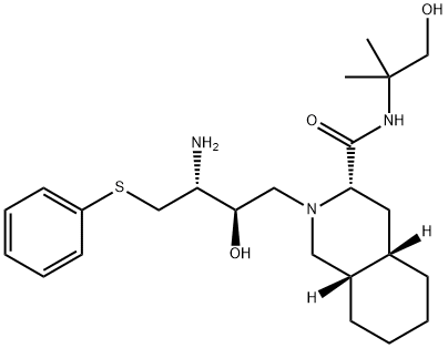 (3S,4aS,8aS)-2-[(2R,3R)-3-[(3-Amino-2-hydroxy-4-phenythiobutyl]-decahydro-N-(2-hydroxy-1,1-dimethylethyl)-3-isoquinolinecarboxamide 구조식 이미지