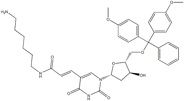 5-[N-(6-AMINOHEXYL)-3-(E)-ACRYLAMIDO]-5'-O-(DIMETHOXYTRITYL)-2'-DEOXYURIDINE Structure