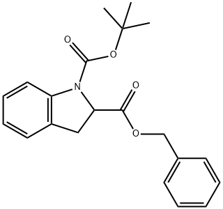 1H-인돌-1,2-디카르복실산,2,3-디히드로-,1-(1,1-디메틸에틸)2-(페닐메틸)에스테르 구조식 이미지
