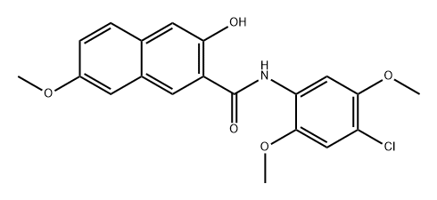N-(4-chloro-2,5-dimethoxyphenyl)-3-hydroxy-7-methoxynaphthalene-2-carboxamide  구조식 이미지